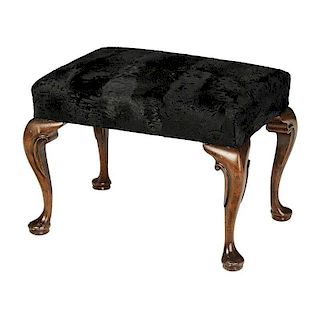 Queen Anne Style Mahogany Foot Stool