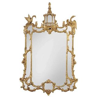 Chinese Chippendale Style GiltwoodåÊMirror