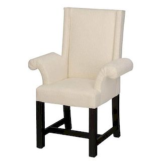 Chippendale Style UpholsteredåÊMahoganyåÊWing Chair