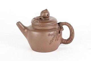 Chinese Yixing Clay Teapot w/Prunus Fruit Finial
