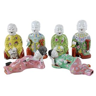 Six Chinese Export Ceramic Figures