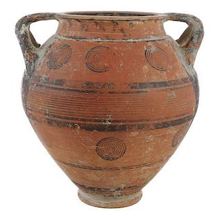 Cypriot Black Decorated Terracotta Jar