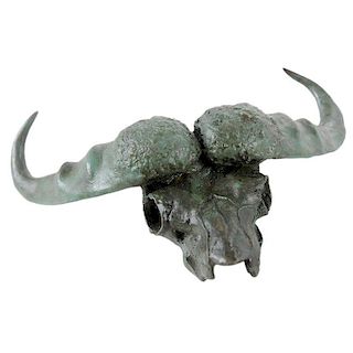 Bronze Water Buffalo Skull
