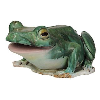 Large Ceramic Glazed Garden Toad