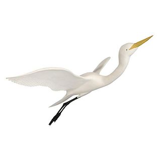 Carved White Egret