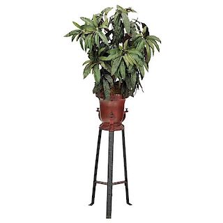 Art Deco Painted Cast Iron Plant Stand