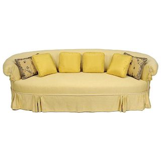 Yellow Upholstered and Tassel Decorated Sofa