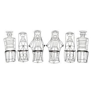 SetåÊof Six John Risley Figural Chairs