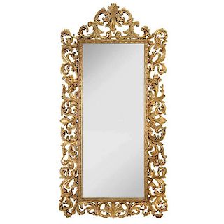 Large Continental Baroque Style Gilt Pier Mirror