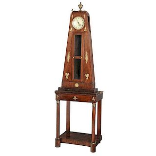 Empire Bronze Mounted Table With Clock