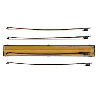 Five Violin Bows including one in case