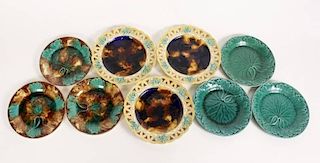 Collection of 9 Wedgwood Majolica Plates