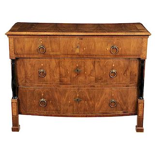 Neoclassical Inlaid and Ebonized Commode