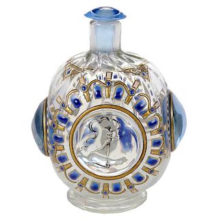 Emile Galle Enameled Glass Perfume Bottle