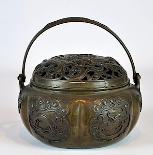 18/19th Ct. Chinese Bronze Censer with Handle