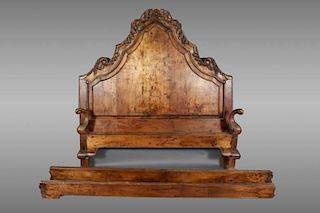 Louis XV Style Mahogany Full Bed