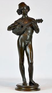 Paul Dubois Bronze "Le Chanteur Florentin" 19th C.