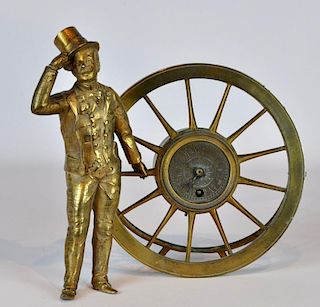 Metal Wagon Wheel Mantle Clock