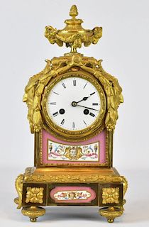 Sevres Style Bronze Mounted Clock 19th C.
