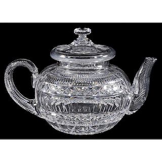 Hawkes Brilliant Period Cut Glass Teapot