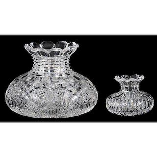 Two Brilliant Period Cut Glass Flower Centers