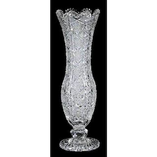 Large Brilliant Period Cut Glass Vase