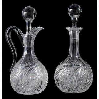 Two J. Hoare Cut Glass Decanters