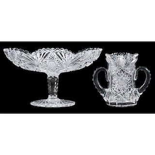 Two Brilliant Period Cut Glass Serving Pieces