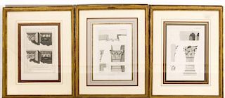 Group of 3 Architectural Prints of Columns