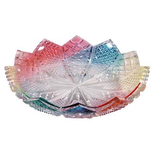 Brilliant Period Cut Glass Rainbow Plate
