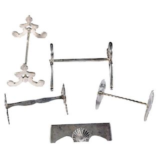 Group of 17 Silver and Silver-Plated Knife Rests