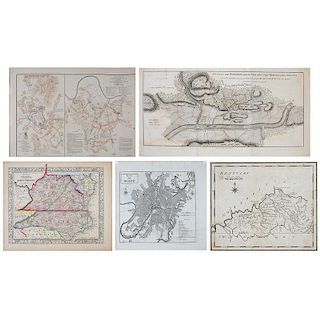 Five Unframed 18th and 19th Century Maps