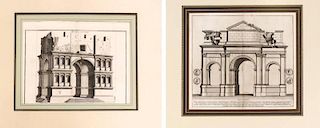 Two Architectural Engravings of Roman Arches