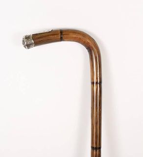 Collapsible Bamboo Handled Cane w/ Sterling Mount