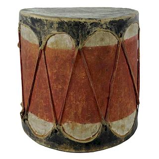 Southwest Indian Wood and Hide Drum
