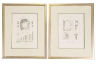 Two Architectural Engravings of Arches in Arles