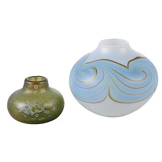 Two Mark Peiser Art Glass Vases