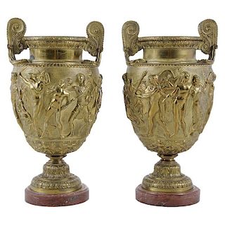 Pair Bronze Townley Vases