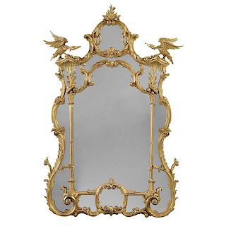 Chinese Chippendale Style Giltwood Mirror