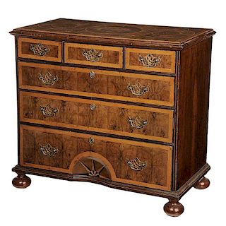 George I Oyster Veneered Inlaid Chest of Drawers