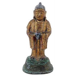 Chinese Bronze Standing Buddha