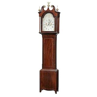 George III InlaidÂ Mahogany Tall Case Clock