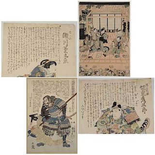 Ten Woodblock Prints,Toyokuni III and Others