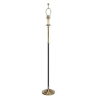 Brass and Faux Leather Painted Floor lamp 