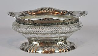 800 Silver Mounted Cut Crystal Center Bowl