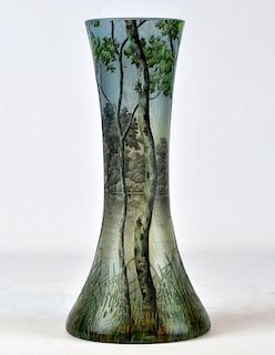 Signed Daum & Nancy Landscape Cameo Vase