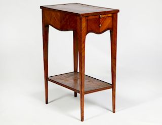 French Late 19th C. Inlaid Side Table