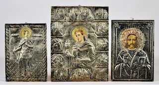 3 Silver Russian & Greek Icons