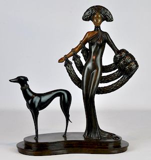 Erte Art Deco Cast Bronze "Elegance" Sculpture