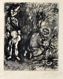 Marc Chagall Etching From Fables Fontaine